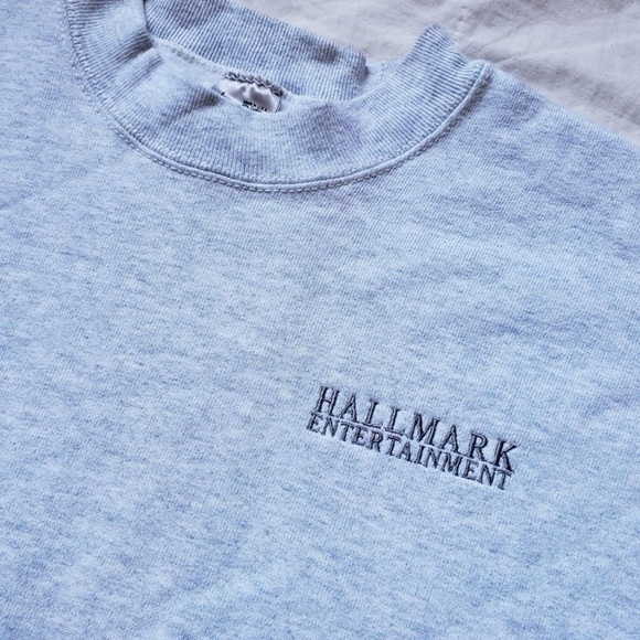 Vintage 1990s Men's Hallmark Channel Heather Gray Crewneck Sweatshirt L - Picture 4 of 5